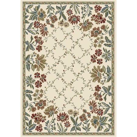 DYNAMIC RUGS Ancient Garden 7 ft. 10 in. x 11 ft. 2 in. 57084-6464 Rug - Ivory AN912570846464